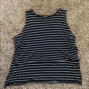 Striped high low tank top